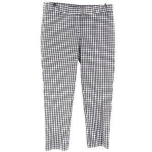 Amanda + Chelsea Capri Trousers Womens 6P White Career‎ Officecore Work Plaid